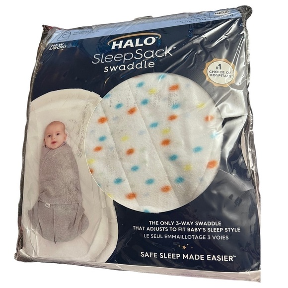 Halo Sleepsack Swaddle, Microfleece, Confetti Print - Newborn Warm Baby Blanket - Picture 4 of 5